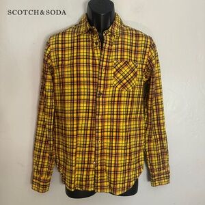 Scotch & Soda Plaid Flannel Long Sleeve Shirt Small Gently worn 100% cotton